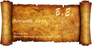 Borsodi Erik névjegykártya